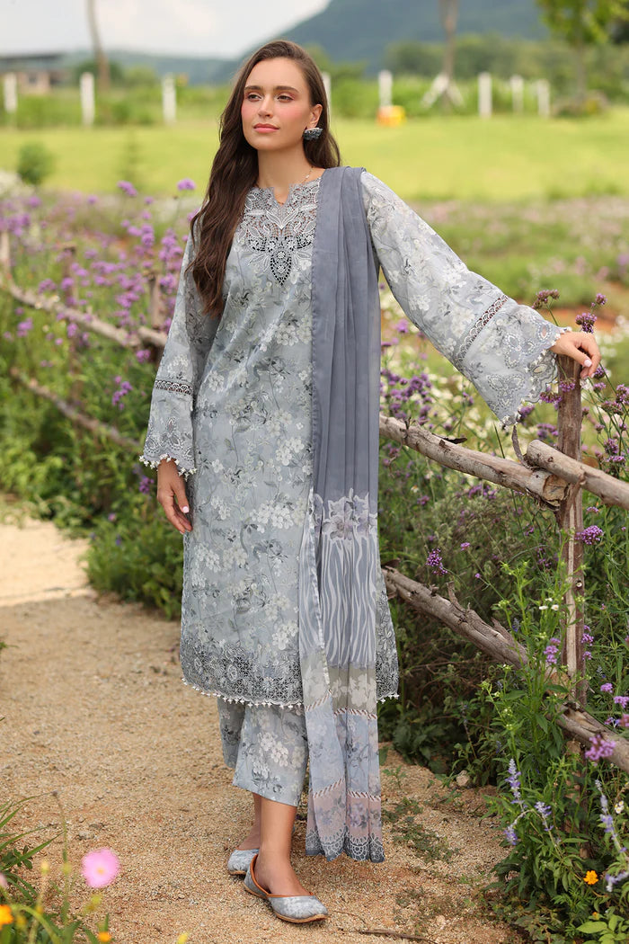 3 PC - LAWN EMBROIDRED SUIT - HE05