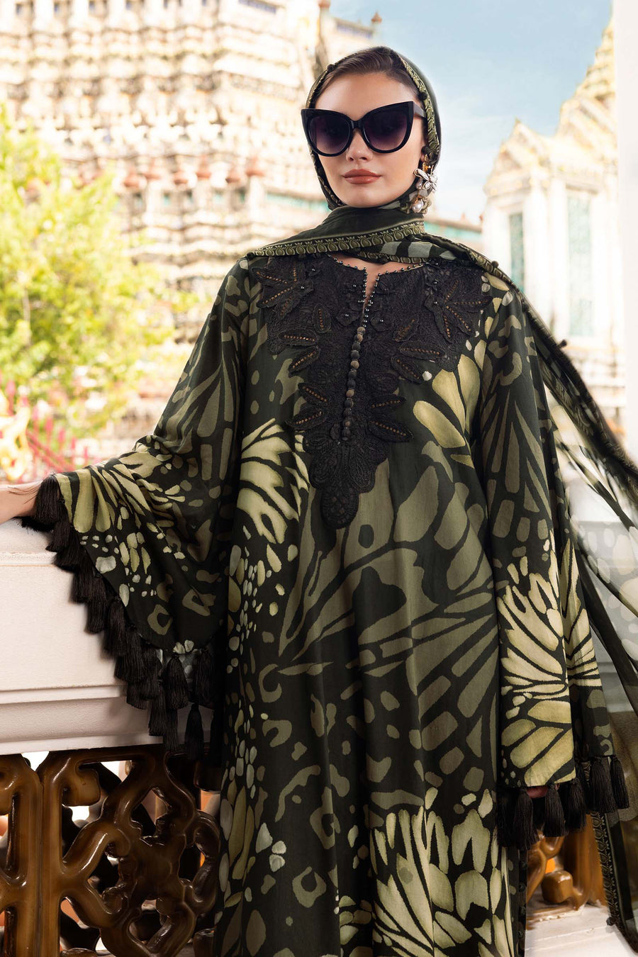 3 PC - LAWN EMBROIDRED SUIT - HE07