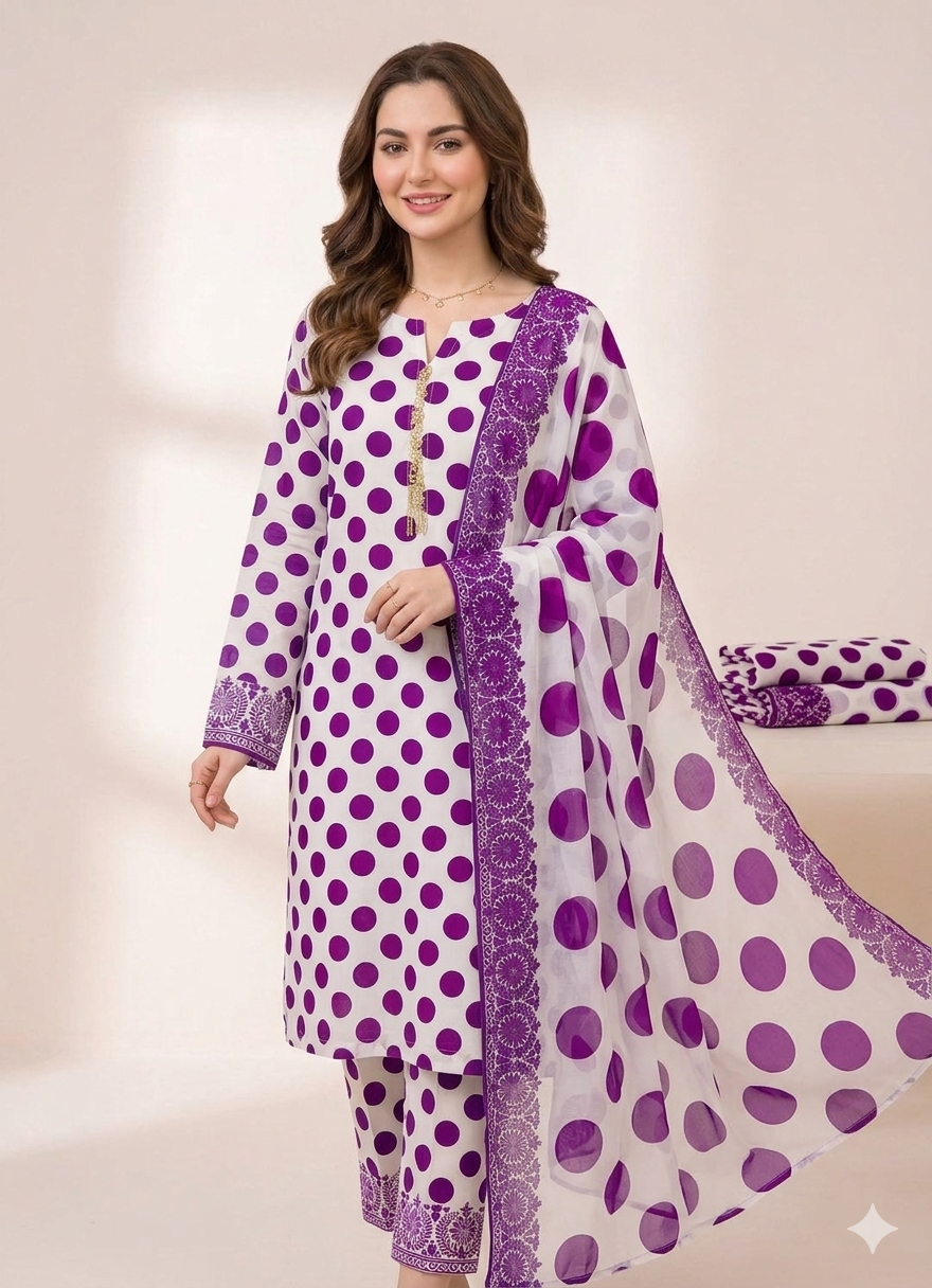 3 PC - SWISS LAWN DIGITAL PRINTED - AR02