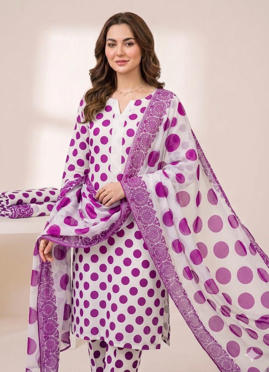 3 PC - SWISS LAWN DIGITAL PRINTED - AR02