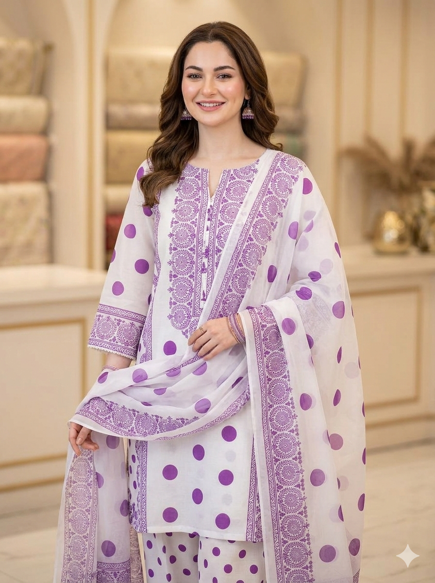 3 PC - SWISS LAWN DIGITAL PRINTED - AR02