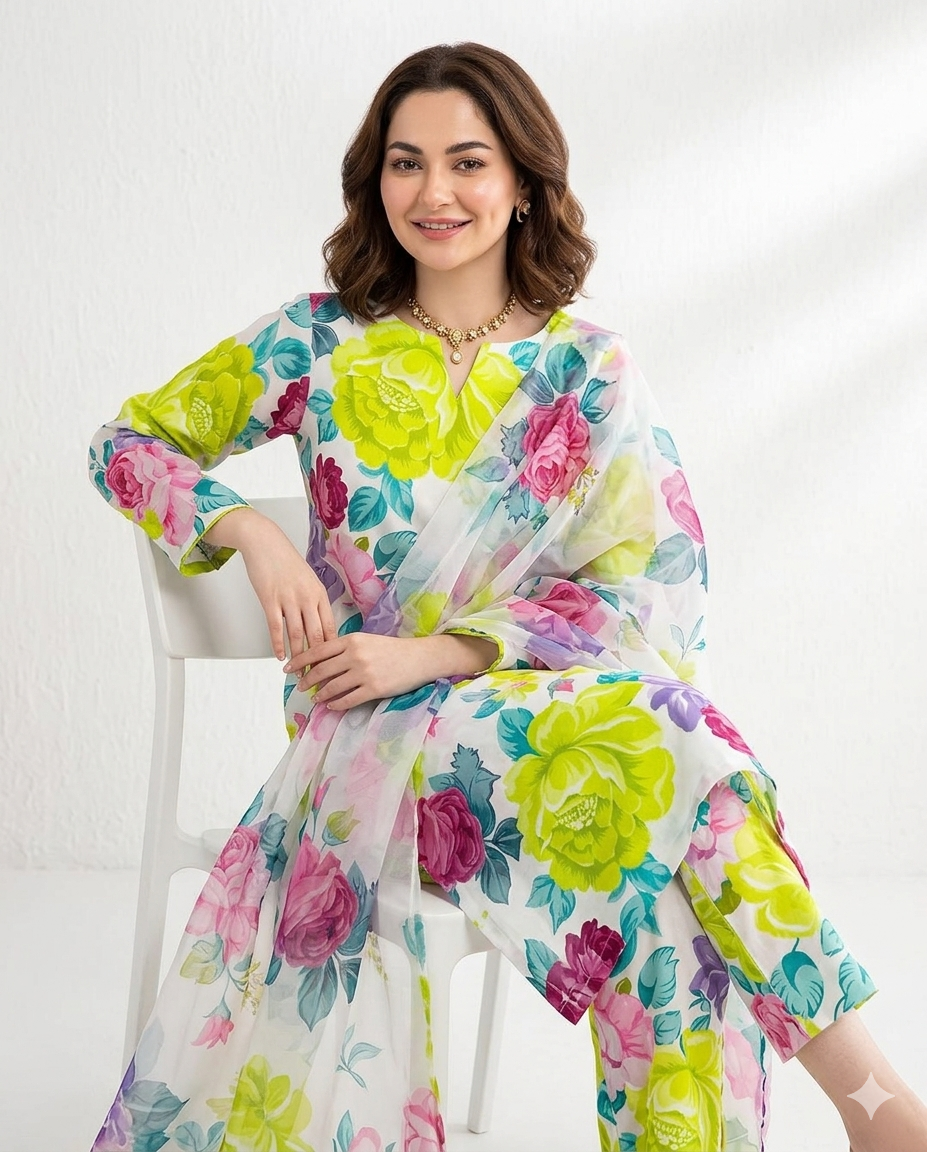 3 PC - SWISS LAWN DIGITAL PRINTED - AR04